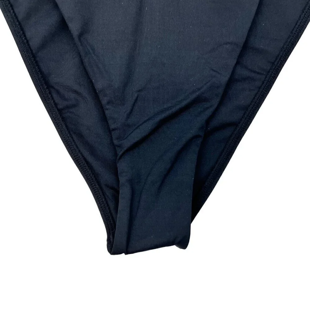 L*Space Women’s Ziggy Bikini Bottom Bitsy Cut Black Size XL New